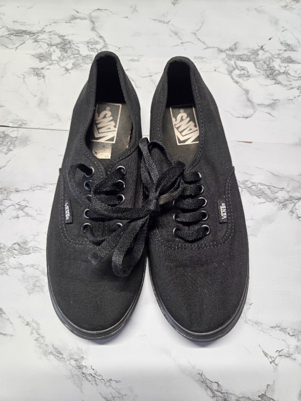 Vans Unisex Black Lace Up Flat Shoes Casual Comfort Sneakers